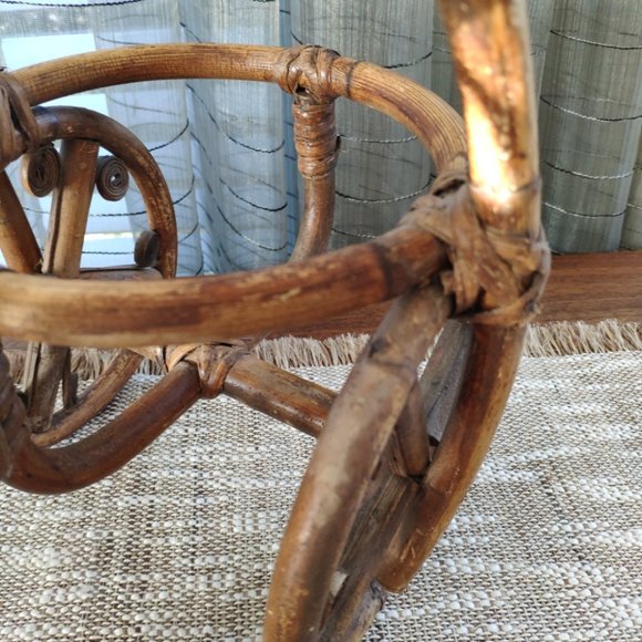 Bamboo Large Tricycle Big Wheel Vintage Plant Stand 17" - Picture 6 of 13